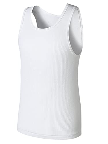 Hanes Boys' Tank Undershirt, EcoSmart Cotton Shirt, Multiple Packs Available, White, Small