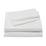 Amazon Basics 4-Piece Deluxe Microfiber Striped Sheet Set, Queen, Bright White Stripe