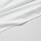 Amazon Basics 4-Piece Deluxe Microfiber Striped Sheet Set, Queen, Bright White Stripe