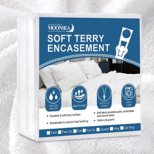 Full Size Mattress Protector Zippered, Soft Terry Surface Mattress Cover for Kids, 6-Side Waterproof Mattress Encasement, Well Made Zipper, Noiseless, for Standard Full Mattress (10-14 Inch) 54X75