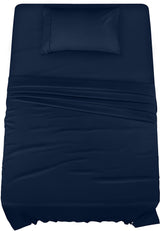 Utopia Bedding Twin Bed Sheets Set - 3 Piece Bedding - Brushed Microfiber - Shrinkage and Fade Resistant - Easy Care (Twin, Navy)