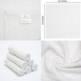 GOLD TEXTILES 120 Pack Economy White Washcloths Set (12x12 inches) - Cotton Blend Commercial Grade Cleaning Rags, Quick Drying & Soft Face Cloths, Fingertip Towels for Bathroom, Spa, Gym, and Kitchen