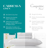 Carressa Linen 100% Egyptian Cotton Sheets Queen Size 800 Thread Count 4 PC Crisp White Cotton Sheets for Queen Size Bed, Extra Long Staple Soft Cooling Sheets, Luxury Hotel Sheets, 16 in Deep Pocket