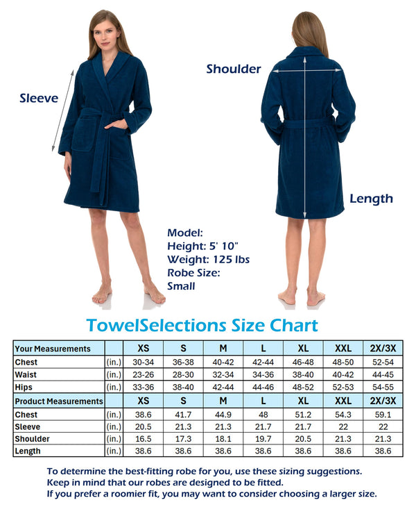 TowelSelections Women’s Robe, 100% Cotton Short Terry Bathrobe X-Small Apricot Blush