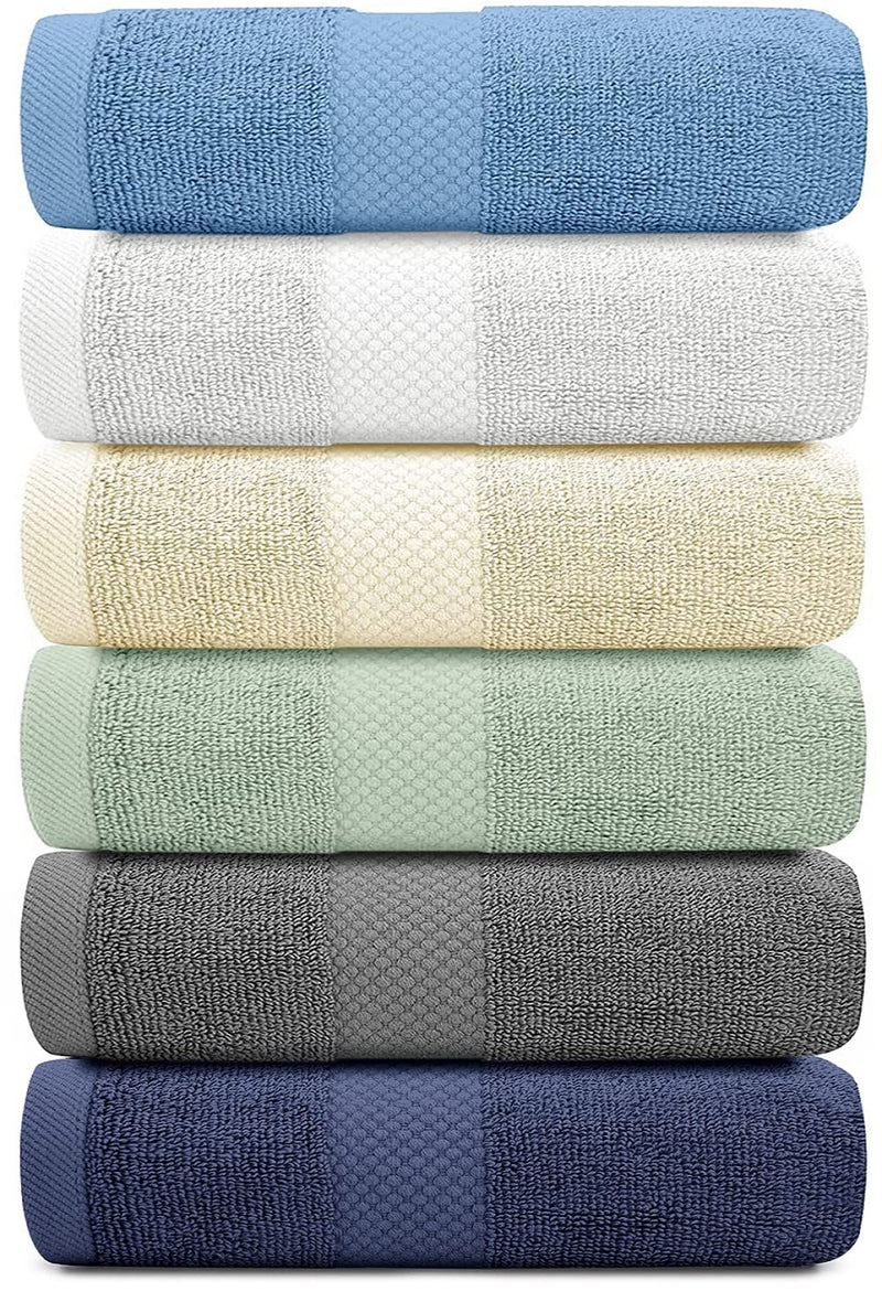 White Classic Luxury Hand Towels for Bathroom-Hotel-Spa-Kitchen-Set - Circlet Egyptian Cotton - 16x30 Inches - Set of 6 (Multi)