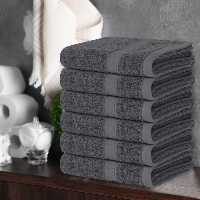 Utopia Towels 6 Pack Premium Hand Towels Set, (16 x 28 inches) 100% Ring Spun Cotton, Ultra Soft and Highly Absorbent 600GSM Towels for Bathroom, Gym, Shower, Hotel, and Spa (Grey)