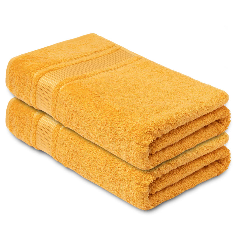 Melissa Linen, 2 Piece Hand Towel Set, 100% Turkish Cotton Face Hand Towels for Bathroom, 20 in x 35 in, Absorbent, Quick Dry, Durable and Soft, Spa and Hotel Quality, Yellow