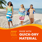 Ben Kaufman Cabana Stripe Beach & Pool Towel - Large Cotton Terry Beach Towel - Soft & Absorbant - Assorted Colors - 30" x 60" - 6 Pack